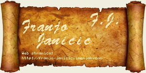 Franjo Janičić vizit kartica